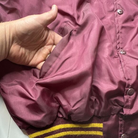 Vtg Birdie Satin Jacket Men Sz XL MMAA Basketball 1982 Runner Up Maroon MN - Picture 6 of 14